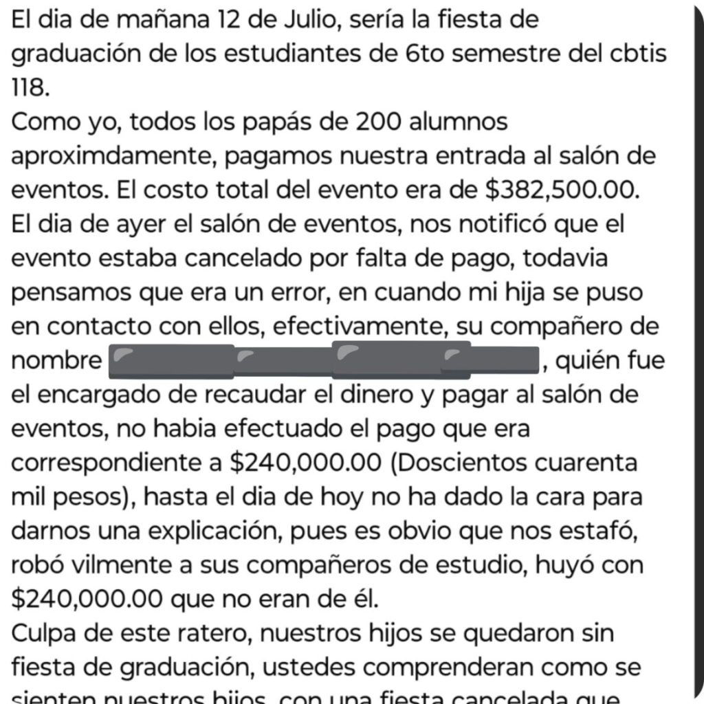 Joven estudiante de CBTIS 118 pierde 240 mil en el casino, era lo de la graduación de su generación