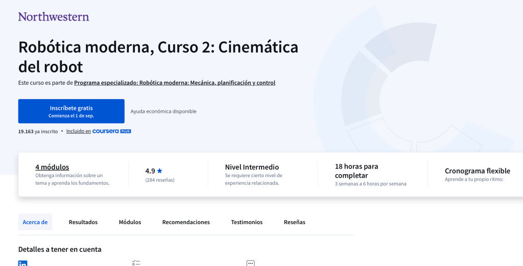 La Universidad de Northwestern ofrece curso virtual de Robótica y es 100% GRATIS