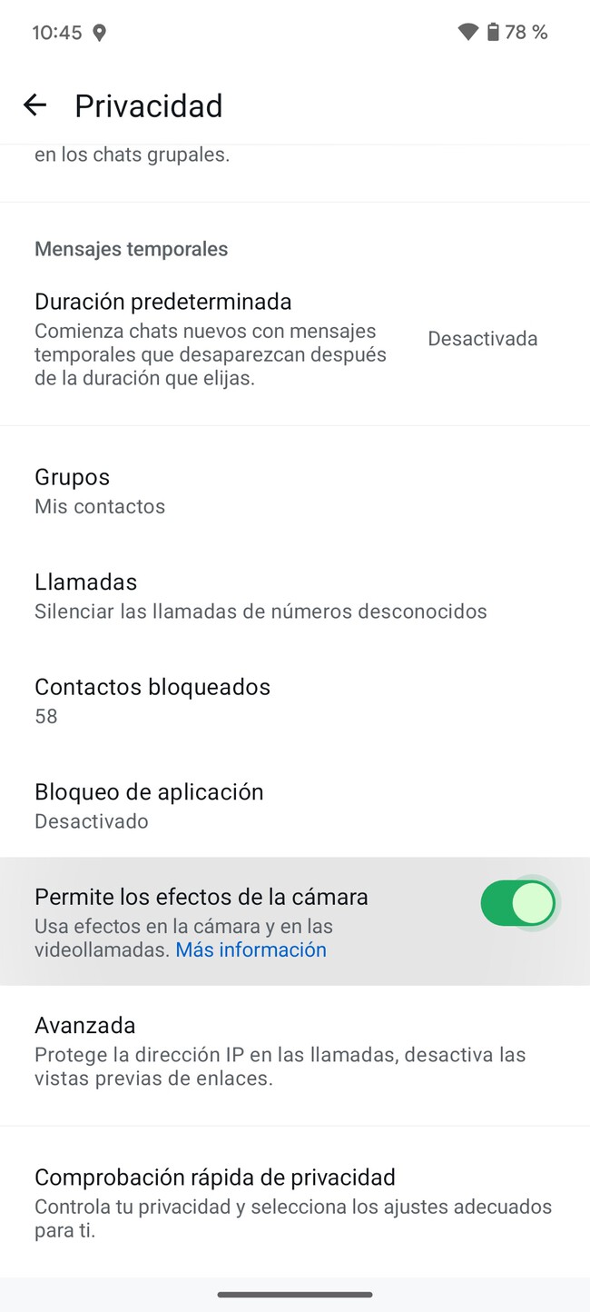Cómo probar los efectos y máscaras para videollamadas de WhatsApp