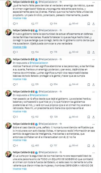 “Nunca tuve evidencia verificable”: Tras sentencia contra García Luna, Calderón sale a lavarse las manos