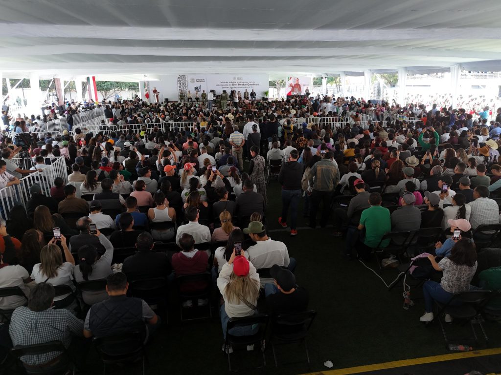 Presidenta Claudia Sheinbaum encabeza banderazo a trabajos preliminares del tren México – Querétaro