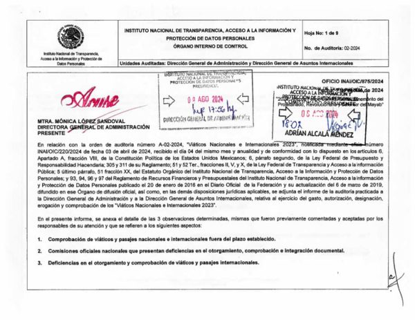 Los viajes del Inai al paraíso fiscal de Bermudas