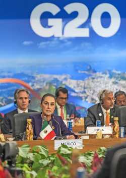 Sheinbaum pide destinar 1% del gasto militar del G-20 a sembrar paz y vida