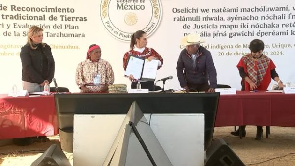 La presidenta firma decretos de reconocimiento territorial del pueblo Rarámuri en Chihuahua