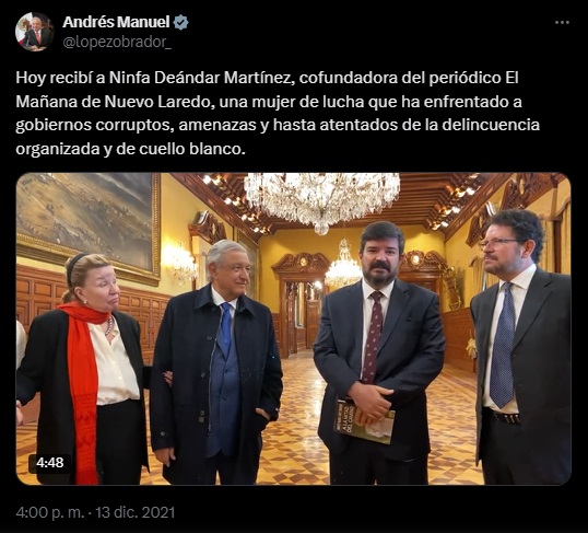 Ninfa María Deándar hoy recibe la medalla “Belisario Domínguez”