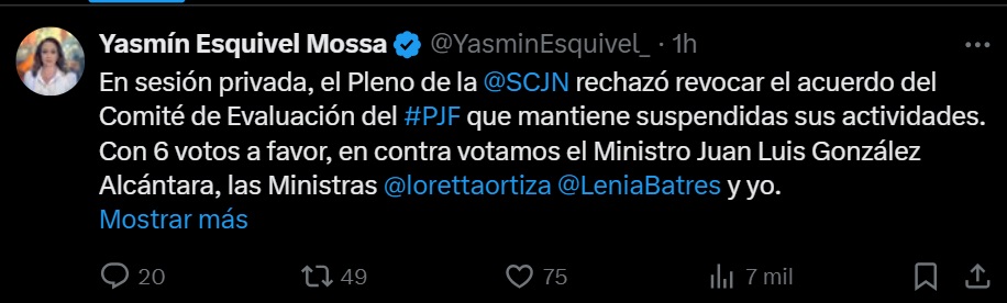 La Suprema Corte de Justica mantiene la suspensión de actividades del Comité de Evaluación del Poder Judicial
