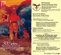 Conmemoración de 500 años de Cuauhtémoc en el Zócalo: horario e historia