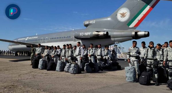 Llegan elementos de Guardia Nacional a Aeropuerto de Hermosillo para trasladarse a frontera con EEUU