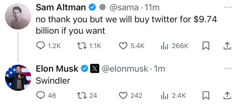 Musk ofrece 97 mmdd por ChatGPT y la empresa rechaza oferta