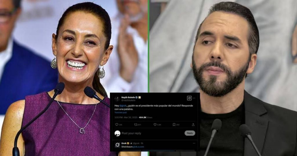 Espejito espejito: Bukele le pregunta a IA quién es el presidente más popular y responde “Sheinbaum”