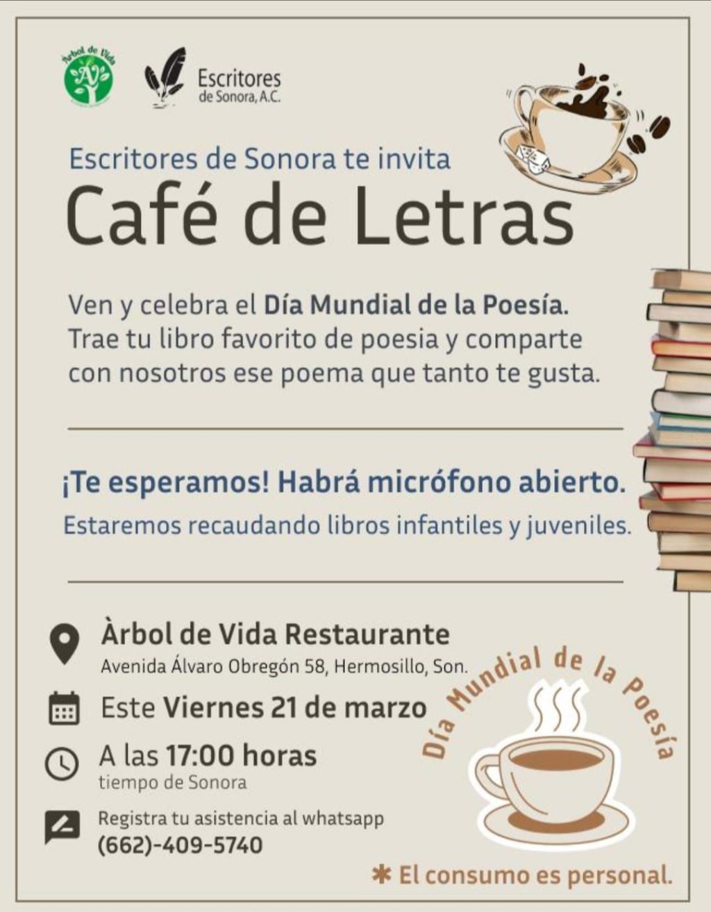 Invitan a la segunda edición de “Café de Letras” en Hermosillo | Radio Sonora