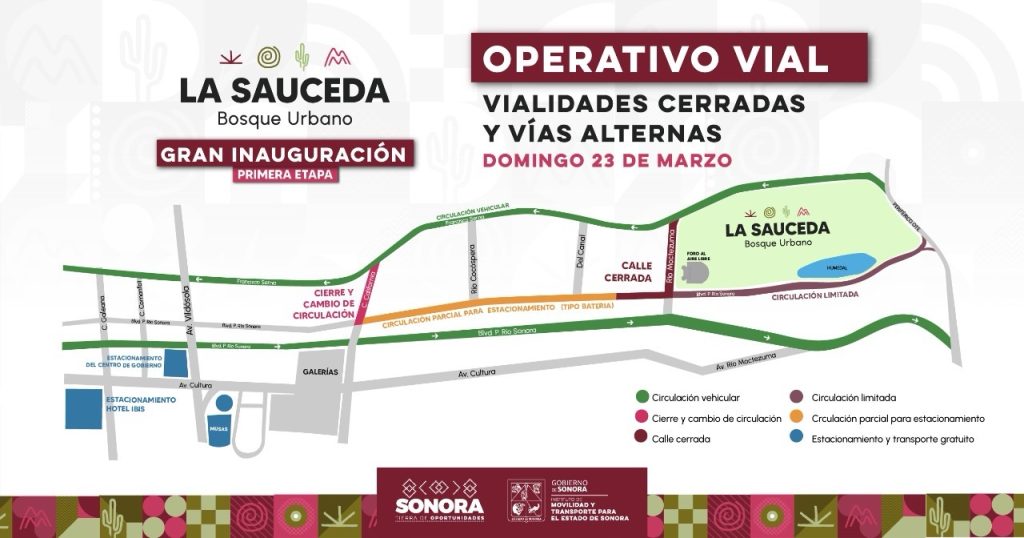 Se facilitará traslados gratuitos a la inauguración del Bosque Urbano La Sauceda en Hermosillo