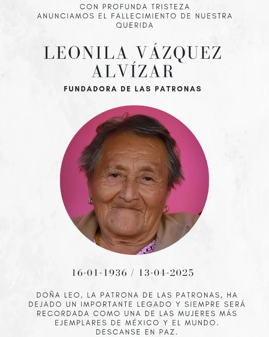 Adiós a una líder humanitaria: Leonila Vázquez, fundadora de Las Patronas
