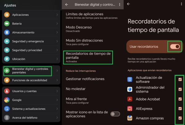 Estas funciones de Android son el gran enemigo del scroll infinito. Así las he configurado para ser más consciente