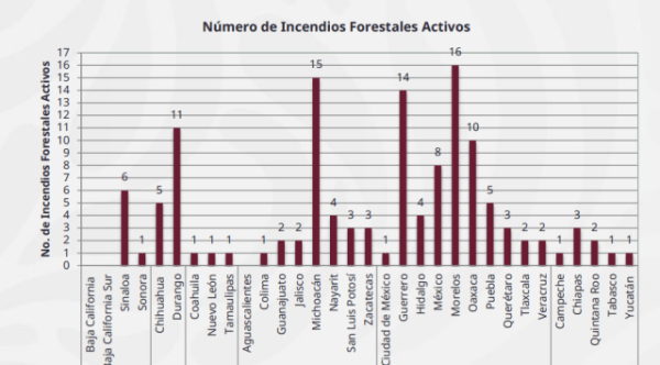 Incendios forestales azotan al país: Morelos, Michoacán y Guerrero entre los más afectados