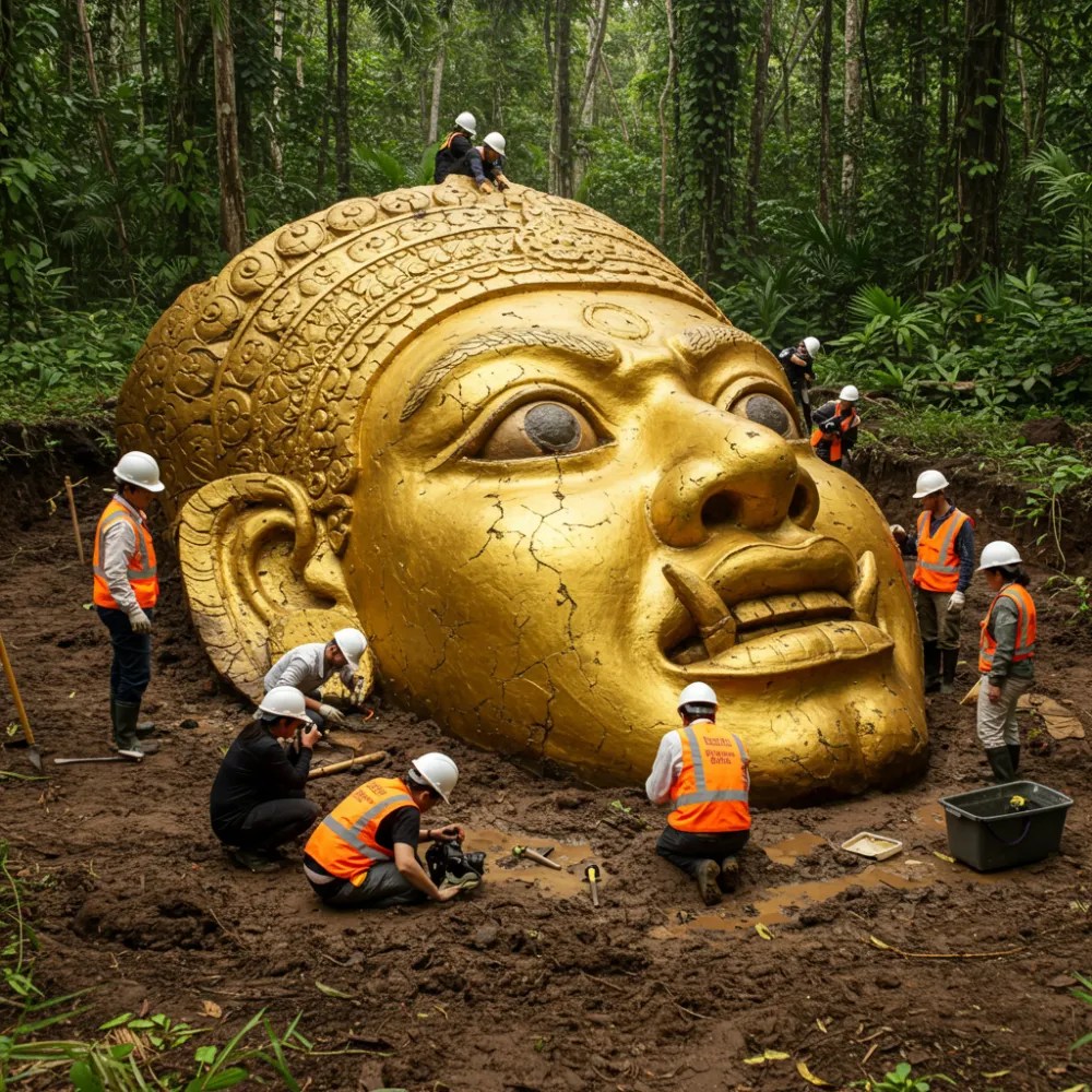 Una cabeza dorada gigante que se encuentra en el Amazon plantea nuevas preguntas sobre la civilización antigua