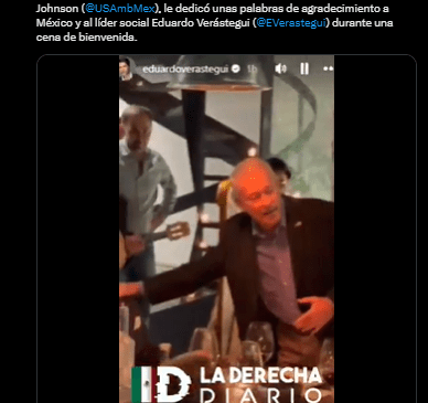 El ultraderechista Verástegui presume encuentro con Ronald Johnson en vísperas de la entrega de sus cartas credenciales