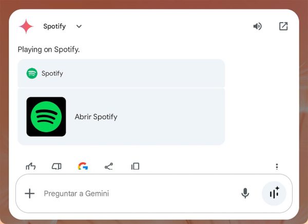 Gemini y Spotify se llevan tan bien, que no hace falta entrar en la app para poner música. Gemini se encarga
