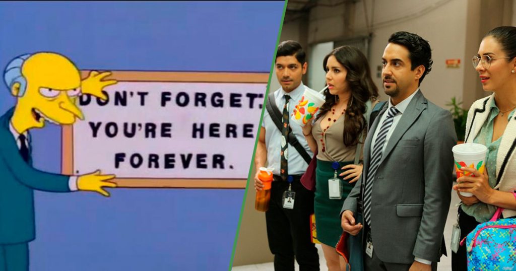 Hombre agotado recuperar las ganas de trabajar al recordar la misión y visión de la empresa