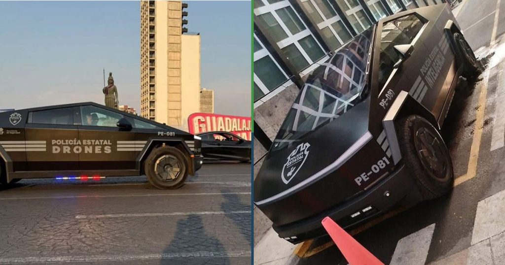 Policías de Jalisco chocan primera Cybertruck tratando de estacionarla en reversa