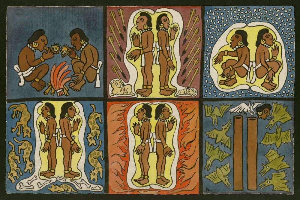 ‘Creación’, acuarela de Diego Rivera: obra inspirada en el Popol Vuh