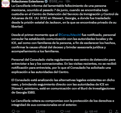 Fallece mexicano en centro de detención del ICE en Georgia (+video)