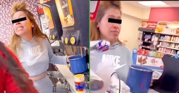 Ha nacido una “Lady”: mujer se quiso llevar en el Oxxo una olla gigante como si fuera café “chico”