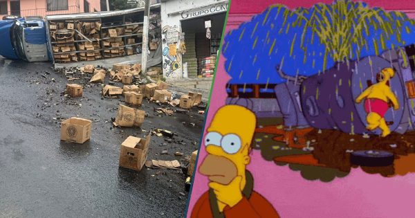 ¡Milagro! Vuelca camión con cerveza y nadie corrió a tomar producto