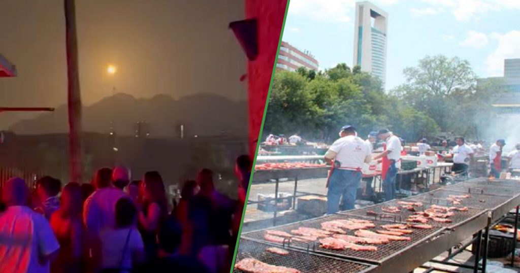 Regios aprovechan calor del meteorito para hacer carnitas asadas sobre él