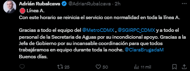 Se restablece el servicio de la Línea A del Metro