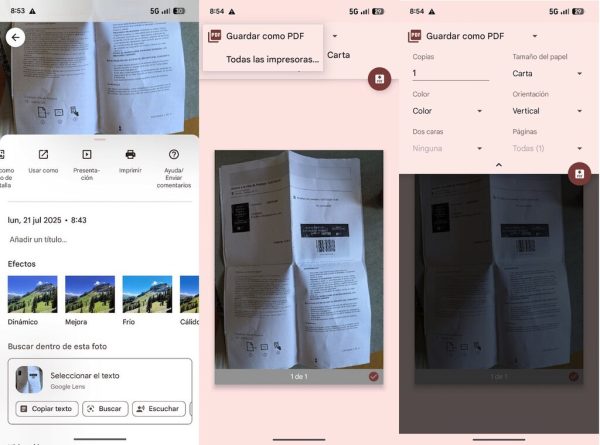 Guardar una foto en PDF es más fácil de lo que parece. No hace falta instalar más apps de las que vienen en tu móvil Android