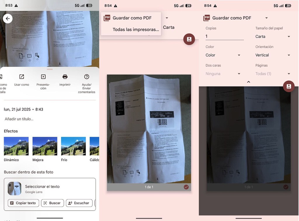 Guardar una foto en PDF es más fácil de lo que parece. No hace falta instalar más apps de las que vienen en tu móvil Android