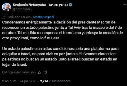 Macron desafía a Israel y EE. UU. || Francia será el primer miembro del G7 en reconocer al Estado de Palestina