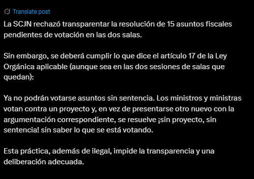 SCJN rechaza discutir en público juicios fiscales por 47 mil millones de pesos