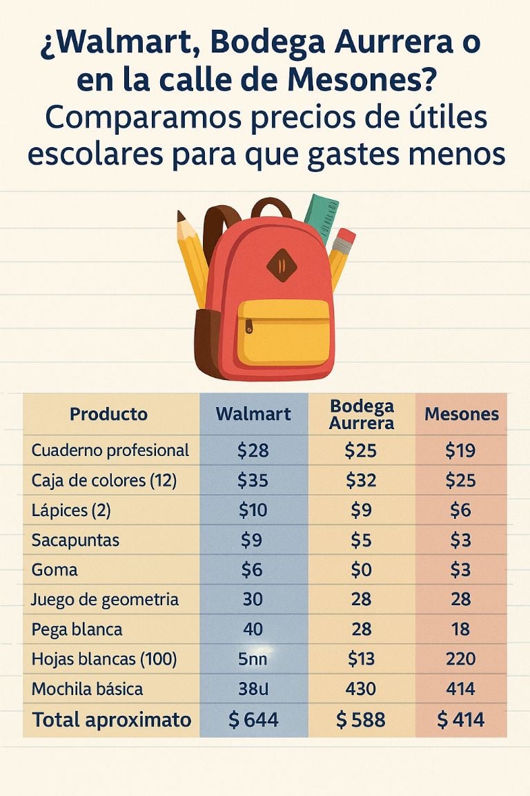 ¿Walmart, Bodega Aurrera o en la calle de Mesones? Dónde comprar los útiles escolares
