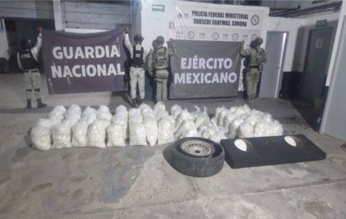 Durazo anuncia decomiso de más de media tonelada de narcótico en Vícam