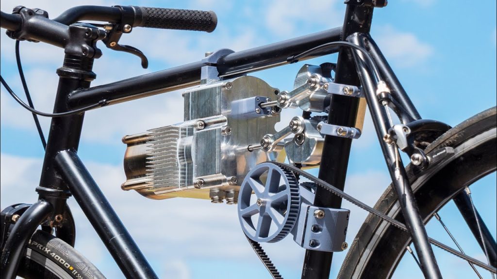 Ingeniero aficionado británico construye una bicicleta única impulsada por un motor Stirling de 200 años, funciona sin combustible ni batería