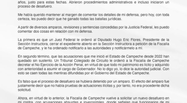 “La volveré a ganar” || ‘Alito’ Moreno responde a nueva solicitud de desafuero