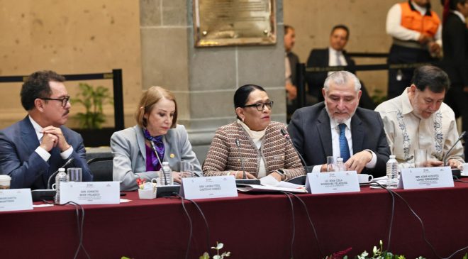 Rosa Icela Rodríguez acude a plenaria de Morena y respalda reforma electoral