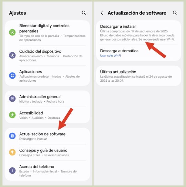 La nueva actualización de los Samsung Galaxy corrige un fallo importante y mejora la seguridad. Instala el parche cuanto antes