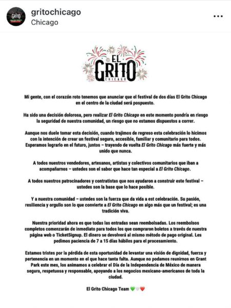 Posponen celebración del Grito de Independencia en Chicago por temor a redadas