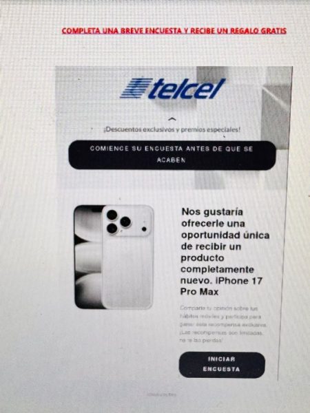 Alertan por intento de estafa a nombre de Telcel