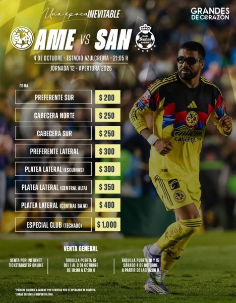 América vs Santos: dónde ver, horario y precio de los boletos