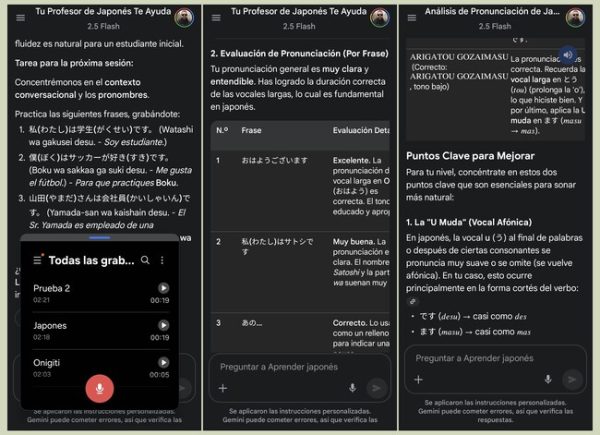 Arigato gozaimasu, Gemini: estoy aprendiendo japonés y la IA es genial para practicar y corregir mi pronunciación