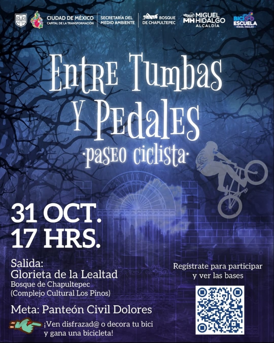 Así será el paseo ciclista de Día de Muertos en Chapultepec