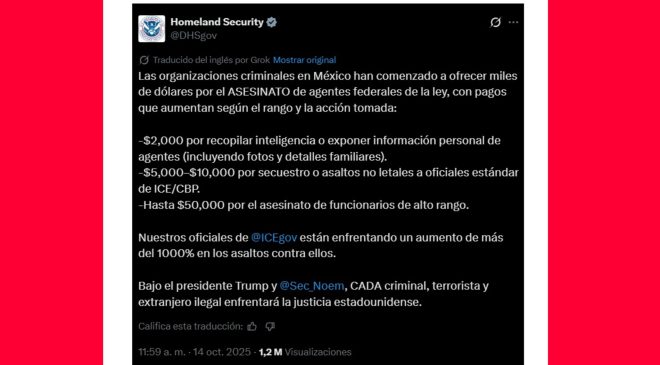 Estados Unidos acusa a cárteles mexicanos de ofrecer recompensas por asesinar a agentes del ICE y CBP (+video)