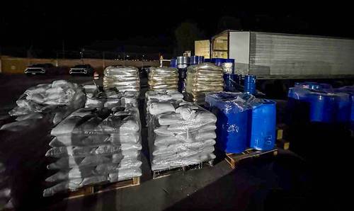 Incautan 13 toneladas y 13.4 mil litros de químicos para drogas en Durango