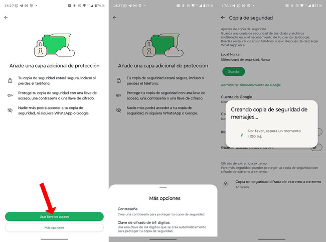 La copia de seguridad de WhatsApp ya no necesita contraseña: probé los passkeys y así es el futuro sin claves