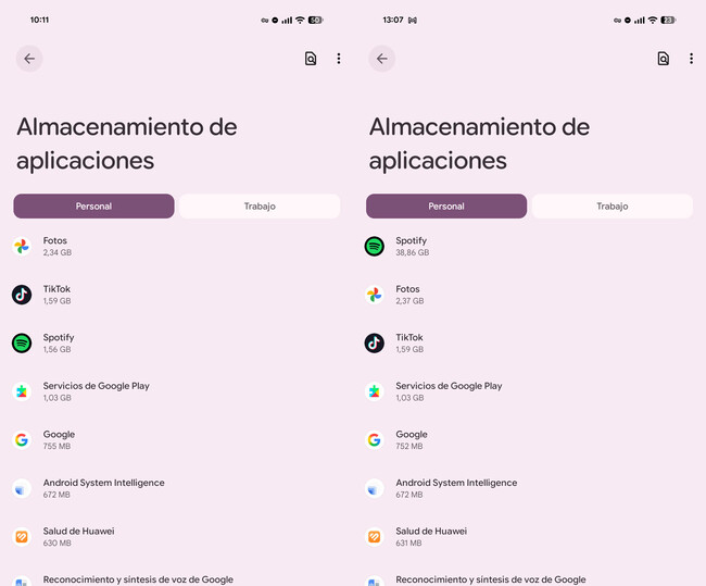 Spotify en la máxima calidad parecía bonito hasta que lo usé con mi lista de canciones. Casi me llena el móvil