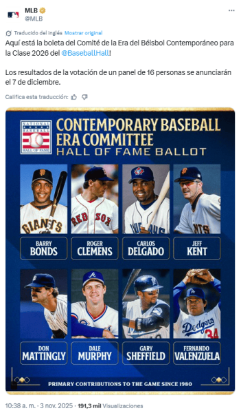 Fernando Valenzuela, en la boleta al Salón de la Fama de la MLB